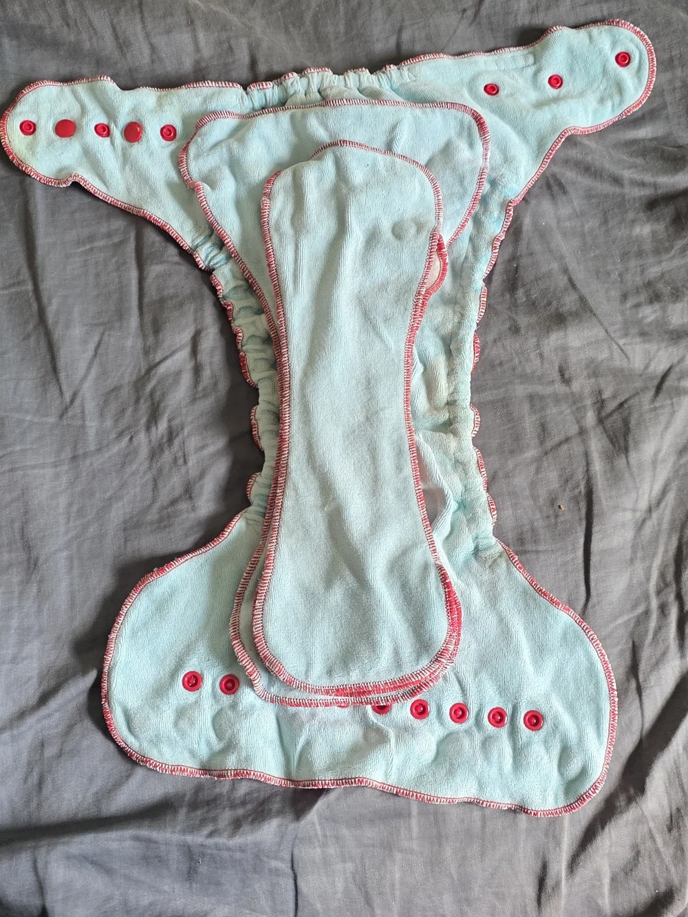 BubuBebe Cloth Diaper Lot of 6 Fitted Diapers w/ 3 Inserts Each Bamboo Velour EU